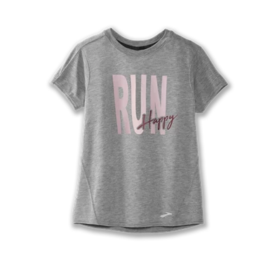 Top Running Brooks Distance Graphic Mujer Gris | 61847YQAC