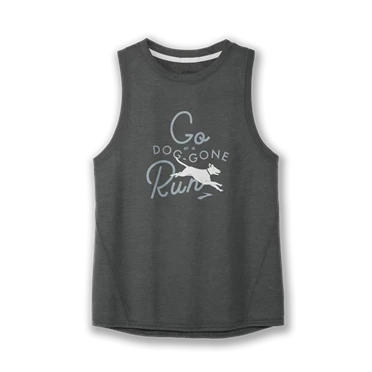 Top Running Brooks Distance Graphic Tank Mujer Gris | 89026ZXNO